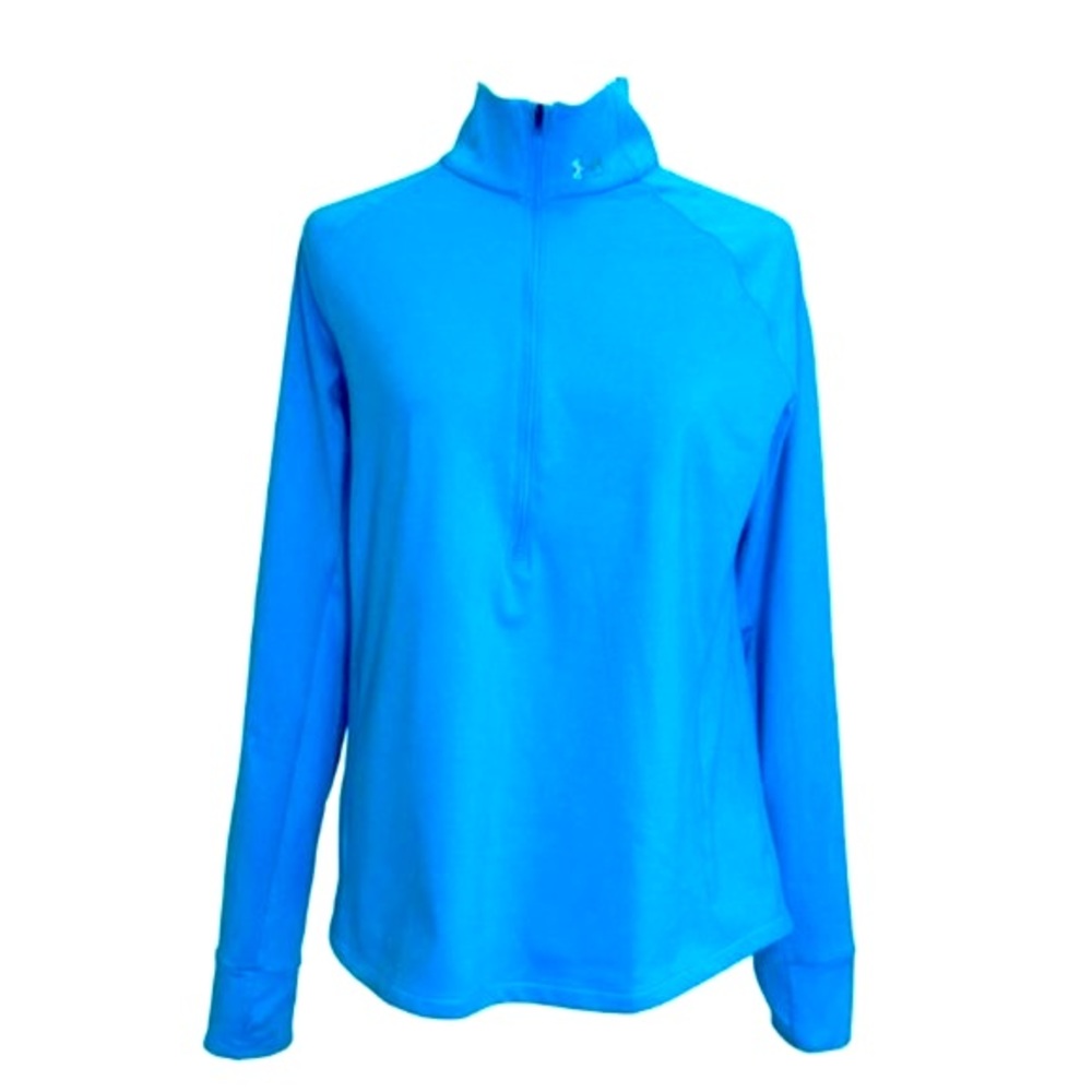 Under Armour fitted Cold Gear peacock blue pullover jacket. Women’s size L
